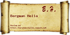 Bergman Hella névjegykártya